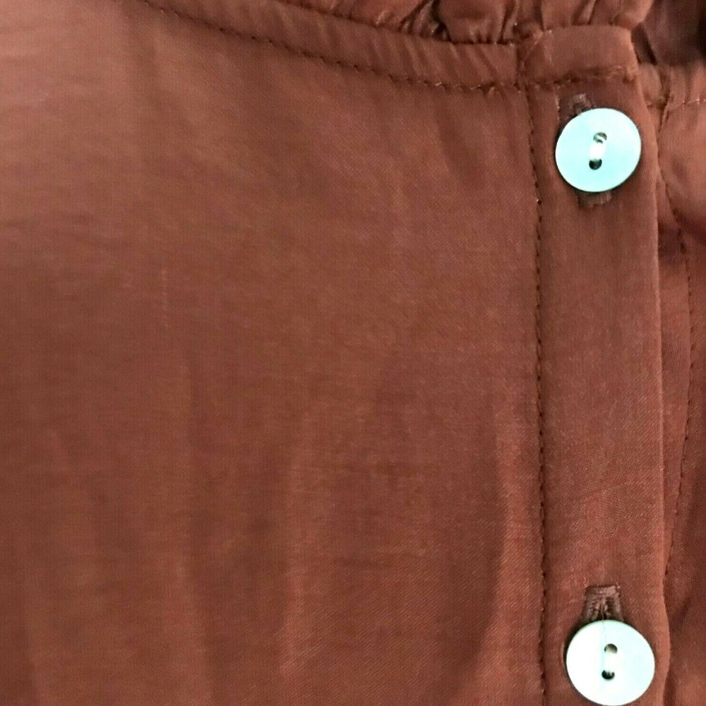 Dolan Rust Ruffle Button Front Top M - image 4